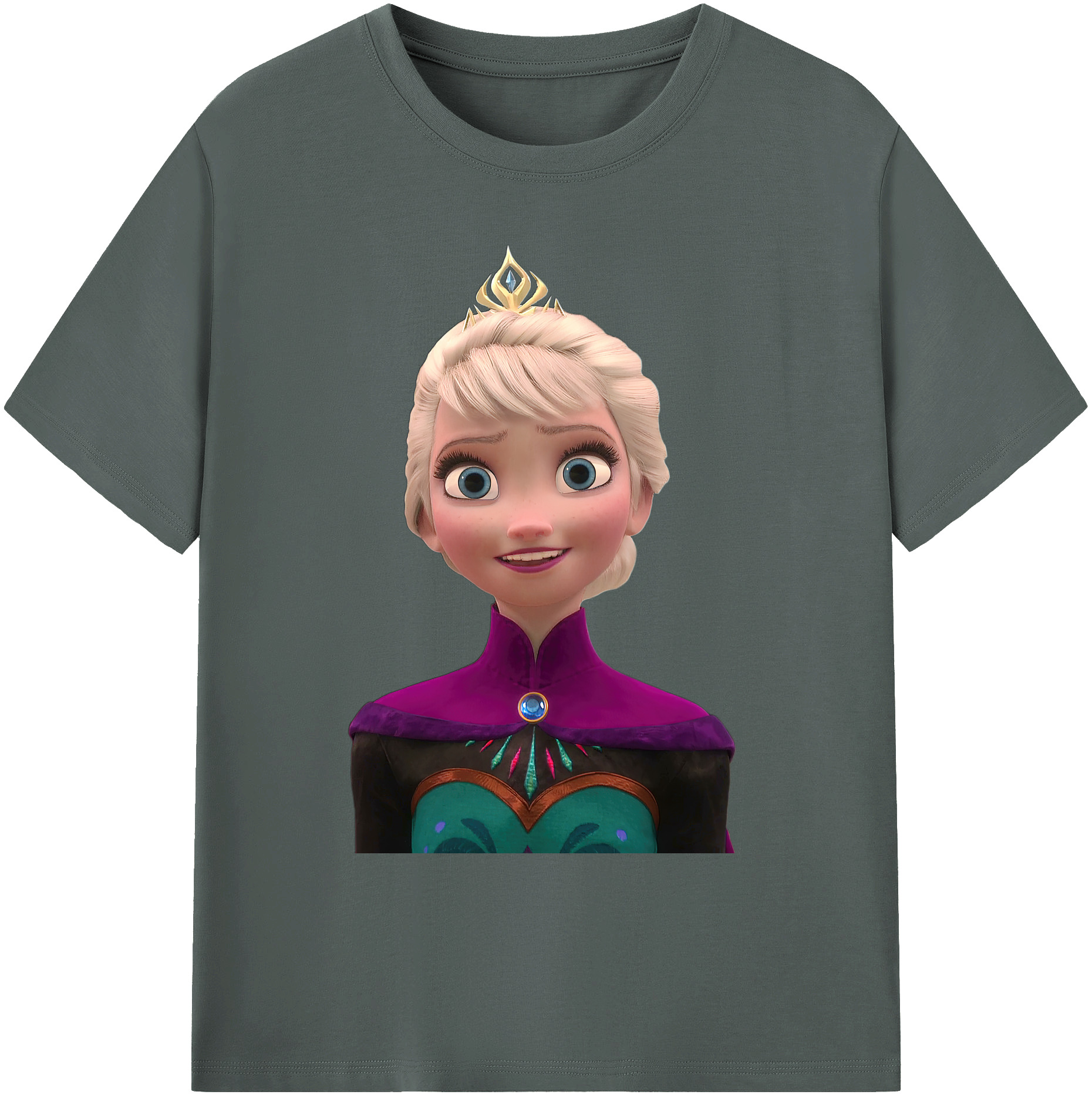 （画像用） アナと雪の女王 アンナ エルサ Frozen Anna Elsa 綿100％ メンズ半袖Tシャツ｜肌触りやわらか＆通気性